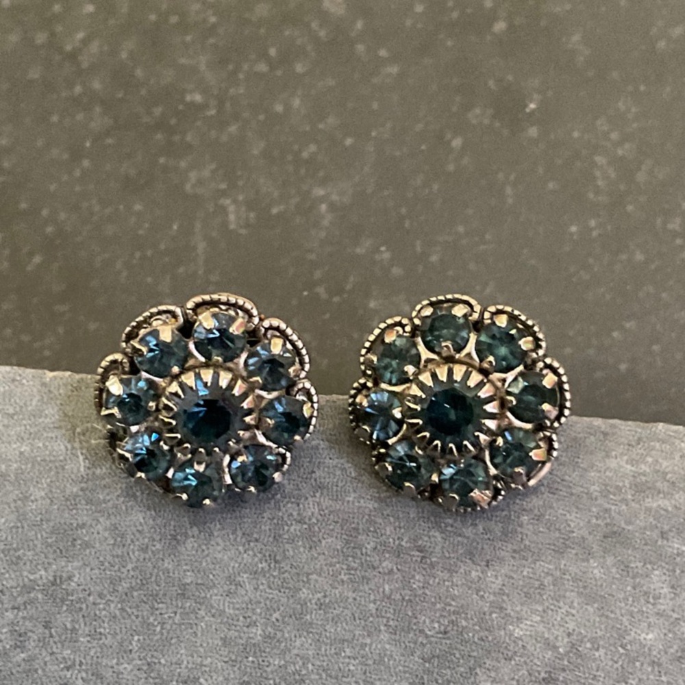 Blue Crystal Stud Earrings